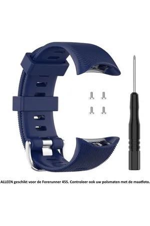 Merkloos Donker Blauw siliconen horlogebandje geschikt voor de Garmin Forerunner 45S –