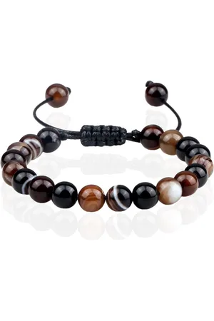Memphis Dames Armband 8mm Kralen - Black Agate