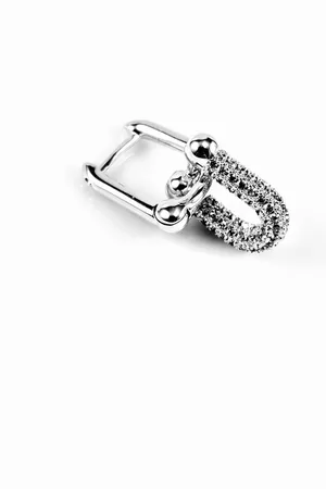 Dottilove Oorbel Dames - Luxe U-Oorbel met Cz - Oorbel met U-Vormige Hanger - Plated