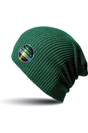 Result Warme gebreide Beanie wintermuts in het donkergroen voor volwassenen - Damesmutsen / herenmutsen - 100% polyacryl