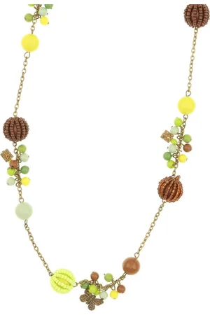 Behave Dames lange ketting met kralen en vlinder hangers 120 cm