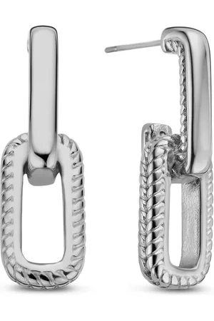 CO88 Oorbellen Dames - Oorhangers - Bewerkt - 28,8mm Lengte - 3mm Dikte - 8,9mm Breed - Staal - - 8CE-70555