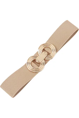 Fashion Favorite Elastische Riem - Cirkel /Goud | Tailleriem | Metaal / Polyester |