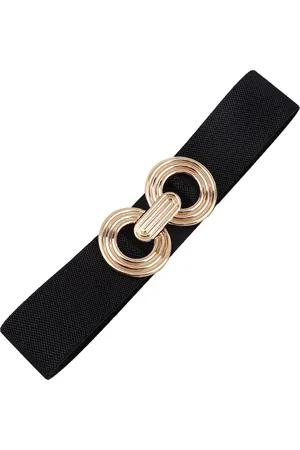 Fashion Favorite Elastische Riem - Cirkel /Goud | Tailleriem | Metaal / Polyester |