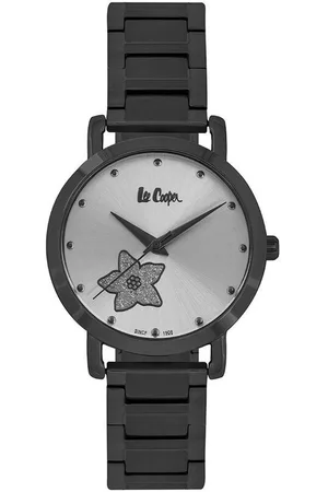 Lee LC06788.037 - Horloge - Analoog - Dames - Vrouwen - leren band - Zwart - Zilverkleurig