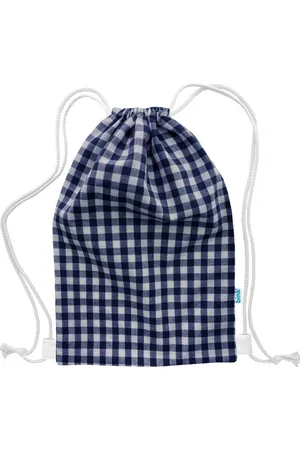 BINK Bedding Gymtas / Zwemtas BB ruit marine 1 cm ruit - 40 x 28 cm - boerenbont - peuter - kleuter