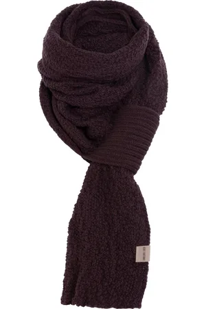 Knit Factory Haze Gebreide Sjaal Dames & Heren - Langwerpige sjaal - Rechte sjaal - Sjaal met eenvoudig knoopstuk - - Donkerpaars - 200x50 cm