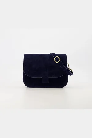 Merkloos Crossbody tas -suède- donkerblauw