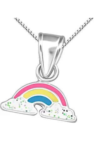 Amanto Kids Ketting Charlie - 925 - Regenboog - 11x5mm - 38cm
