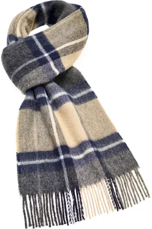 Bronte by Moon Sjaal Madison (Navy) Camel - Meriono Lamswol - 25 x 190 - Scotland