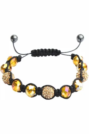 Silventi 710401071 - Gevlochten Armband - Zirkonia steentjes - Verstelbare sluiting - Zwart - - 10 mm dikte - 20 cm