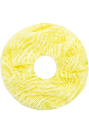 Merkloos Dunne Colsjaal - Print - Katoen/Zijde - Geel - 77 x 40 cm (01025#)