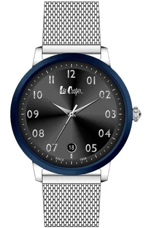 Lee LC06992.360 - Horloge - Analoog - Dames - Vrouwen - Milanese band - Zilverkleurig - Blauw - Zwart