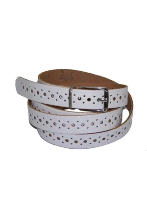 Flores Lederwaren 100% leer- 2 cm breed - Damesriem met gaatjes - - taillemaat 115 cm.