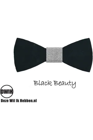 Merkloos Houten vlinderdas Black Beauty