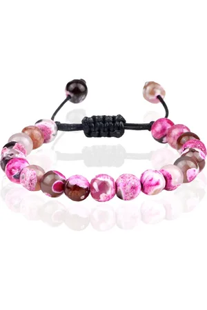 Memphis Dames Armband 8mm Kralen - Rose Red Fire