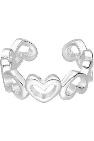 EAR IT UP Ear cuff - Hart - Hartjes - Heart - Hearts - Zilver - 11 x 3,5 mm - 1 stuk