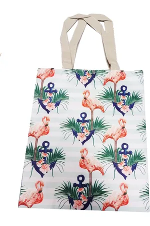 Jordan Damestas Flamingo Anker - Shopper met ritssluiting - Schoudertas - Handtas - Zomer Strandtas