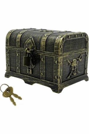 Merkloos Schatkist voor kinderen - cadeautje voor piraten - mini-vintage piratenkist - piratenfeestjes piratenkist