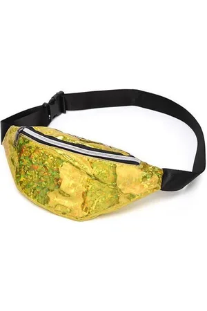 Merkloos Heuptas - Fanny Pack - Buideltasje - Heuptasje dames - Festival tasje - Glanzend - 35 x 12 cm