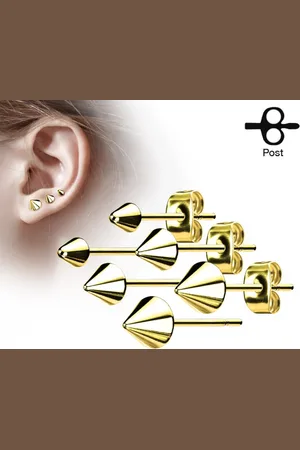 LMPiercings NL Oorbel spike 4 mm goud