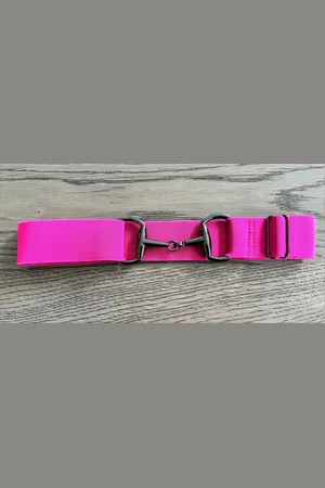 Merkloos Paardrijriem - Roze - Zwart - Trensriem - Paardrij Riem - Paardrijden - Riemen