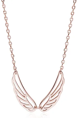 Zilver Roos goudkleurig ketting met vleugels - dames ketting met vleugels rosé goudkleur - Rosegold color Necklace with Wings - Echte 925 - Amona Jewelry