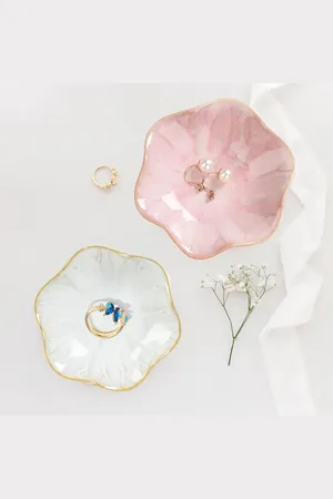 Merkloos Keramische sieraden schaal - sieraden dienblad - sleutellade - kleine ring schotel - houder - trinket lade - catchall lade - nachtkastje decor - tafel decor - kamer decor - wit - 43 inch