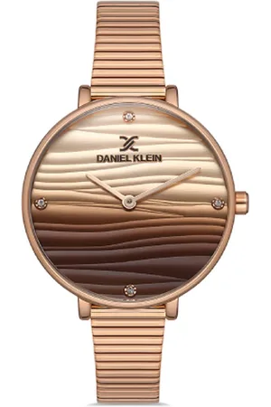 Daniel Klein DK.1.12899-6 - Horloge - Analoog - Dames - Vrouwen - Milanese band - Rond - Rosékleurig - Bruin