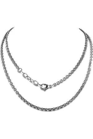 Silventi Lockits Gift Set 8SL SET0010 Stalen Collier met Zirkonia Hanger - Fantasie Bloem Ø 40 mm - Lengte 90 + 3 cm
