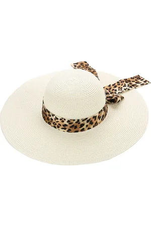 Merkloos Zonnehoed Dames - UV Werend - Papieren hoed - Zomerhoed heren - Met ornamenten - 57 cm