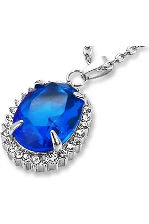 Amanto Ketting Dara Blue - 316L Staal PVD - 26x21mm - 50cm