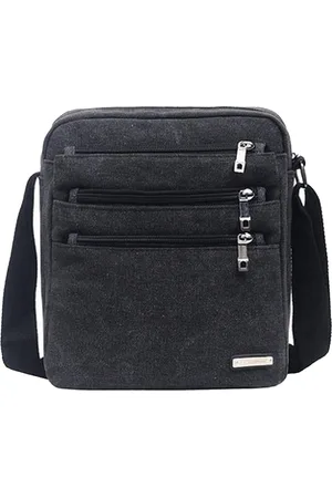 Merkloos Schoudertas voor heren, schoudertas, herentas, kleine crossbody tas, handtas, tas, schoudertas, schoudertas, schoudertas, schoudertas, canvas, vintage schoudertas, Zwarte schoudertas voor heren, vintage
