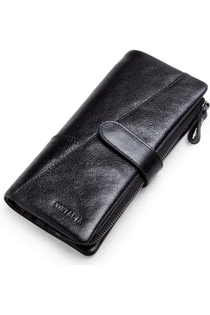Contacts Leren portemonnee heren Crazy Horse Leather - portefeuille heren - mannen cadeautjes cadeau voor man - portemonnee heren pasjes houder - Top kwaliteit Leer