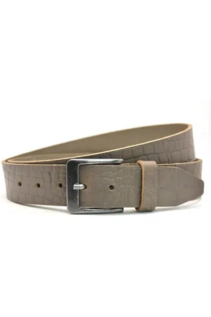 Timbelt 4cm leren jeans riem met croco print - - 100% leder