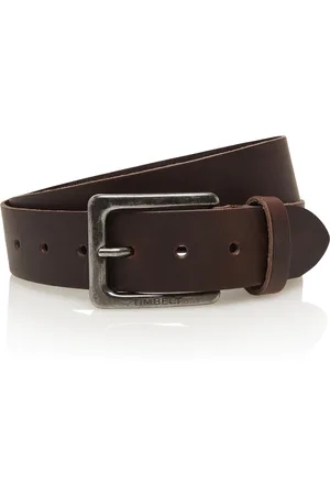Timbelt 4cm bruine riem - jeans riem - - 100% leder