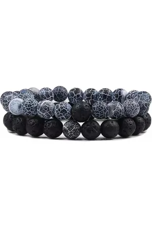 Akyol Armband -cadeau voor hem en haar-elastisch-heren mannen-koppel armband voor hem en haar-koppel armband-v -zwart -vriendschap armband -Armband met kralen- Armband als cadeau-Armband gift -Armband cadeau- Zwarte armband-kralen armband - Armba