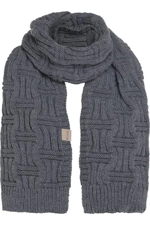 Knit Factory Bobby Gebreide Sjaal Dames & Heren - Herfst- & Wintersjaal - Grof gebreid - Langwerpige sjaal - Wollen Sjaal - Dames sjaal - Heren sjaal - Unisex - - Donkergrijs - 200x30 cm