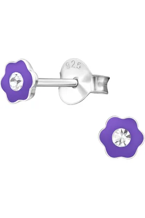 Fako Bijoux® Kinderoorbellen - 925 Zilver - Bloem - Kristal - 4x4mm