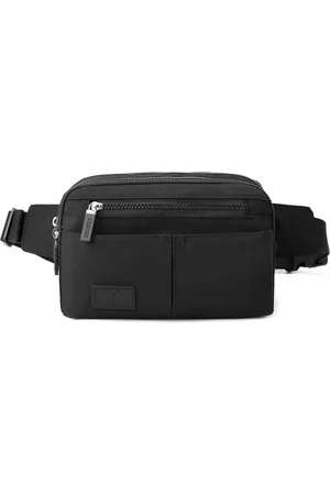 Merkloos Crossbody heuptas met verstelbare riem voor dames en heren - modieuze heuptas voor outdoor training reizen informeel - zwart - large