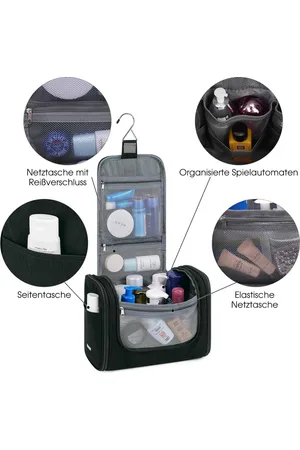 Merkloos Grote hangende toilettas reis cosmetische organisator douche badkamer tas voor mannen vrouwen waterbestendig