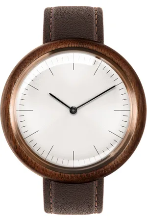 Auteur Watches Revolution III - Swiss Made Houten Herenhorloge Bruin Leer 43mm