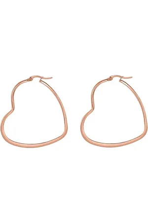 Margot Bardot Valentina Heart Hoop Oorbellen Rose Gold 45Mm