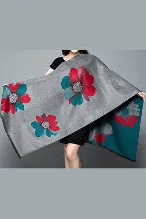 N3 Collecties Vrouwen Mode Dikke Warme Cashmere Zachte Elegante Sjaal-Blauw