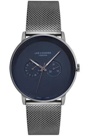 Lee LC07093.090 - Horloge - Analoog - Mannen - Heren - Milanese band - Zwart - Grijs - Blauw