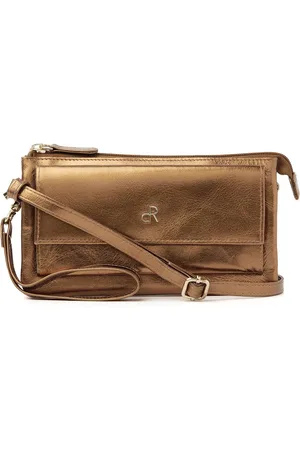dR Amsterdam Schoudertas-Clutch | Dames schoudertas | Clutch dames | Crossbody tas dames | Assorted Leather - 743538 Gold