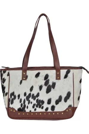 DIelay Tas Koeienhuid met Studs - Echt Leer - 38x30x12 cm