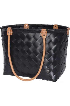 Handed By Shopper XL - Grote tas - Strandtas - Sporttas - Boodschappentas - Weekendtas - Lange hengsels - Handgevlochten - Sainte-Maxime - - black