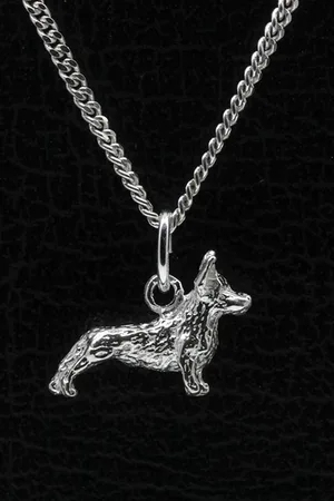 MOOYE Zilveren Welsh corgi cardigan ketting hanger - klein