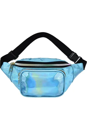 Merkloos Heuptas holografisch - Fanny Pack - Buideltasje - Heuptasje dames - Festival tasje - Glanzend - PVC - 30 x 13 cm - Transparant